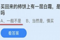 买回来的柿饼上有一层白霜是发霉了吗?蚂蚁庄园小课堂9月29日答案(买回来的柿饼上有一层霜是什么)