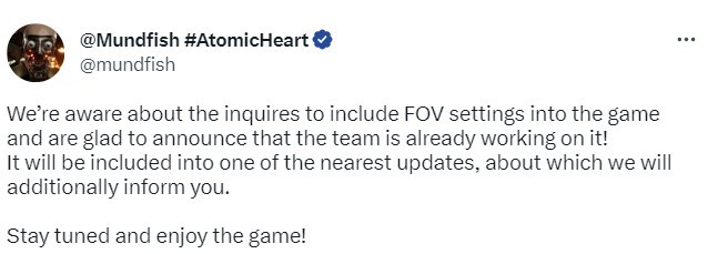 《原子之心》开发商宣布将添加FOV设置 预计近期实装(原子之心开发板)