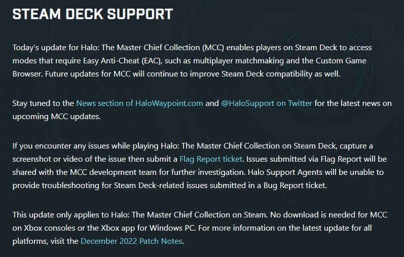 《光环：士官长合集》发布更新 SteamDeck可运行多人模式(光环士官长合集音乐盒)
