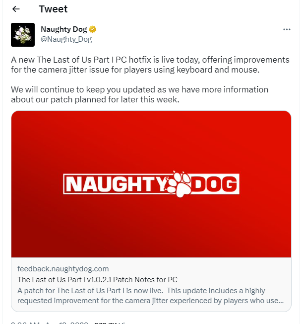 PC《最后的生还者》新补丁上线 改进鼠标视角卡顿问题(最后生还着电视剧)