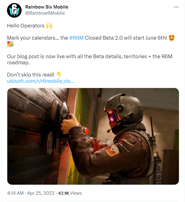 《彩虹六号手游》宣布将于6月6日海外开测(彩虹六号手游官网)