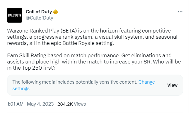 《COD19》战区排位赛模式将于5月10日推出(cod19战役模式)