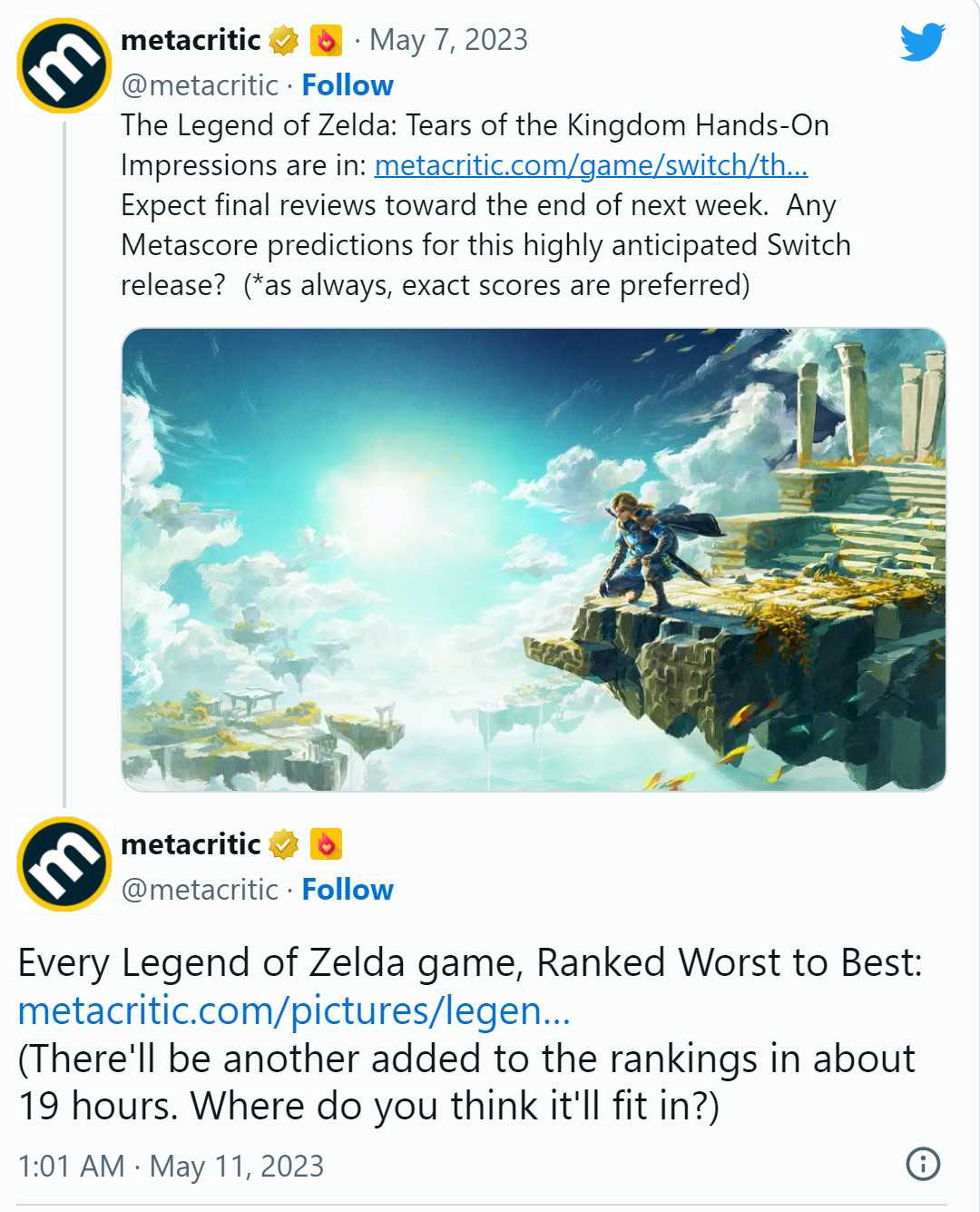 《塞尔达传说：王国之泪》评分今晚8点解禁(塞尔达传说王国之泪卡带官网价格)