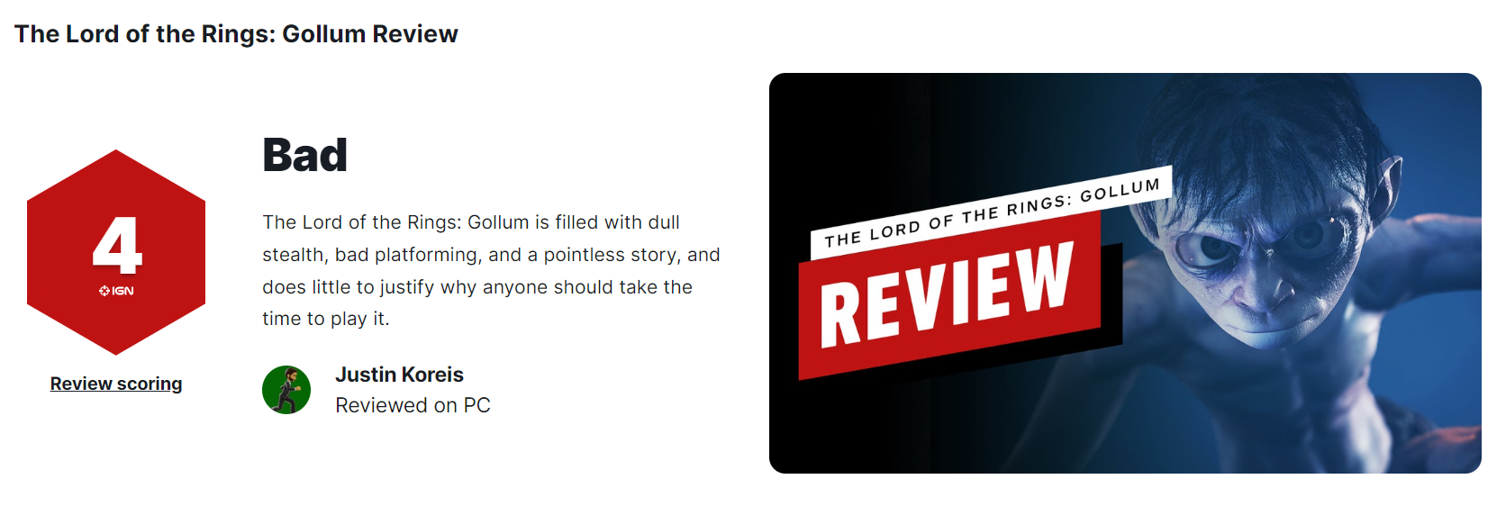 《魔戒：咕噜》IGN 4分：没有必要花时间游玩(《魔戒:咕噜》试玩报告:小咕噜大冒险)