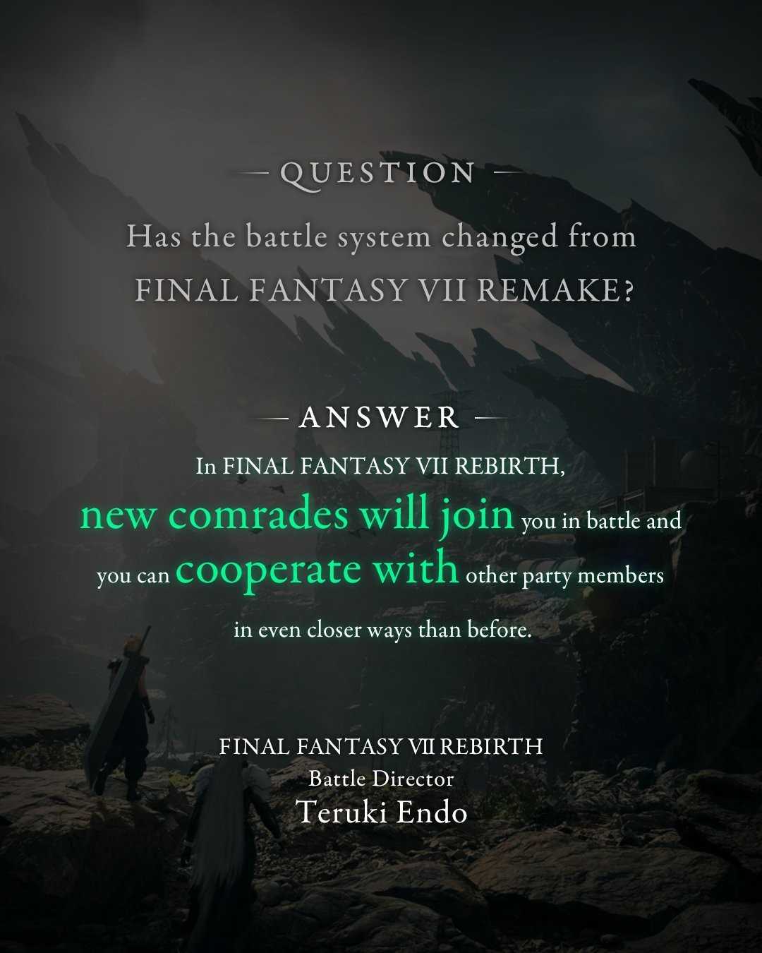 《最终幻想7：重生》新情报 新伙伴更紧密地合作(最终幻想7重生发售时间)