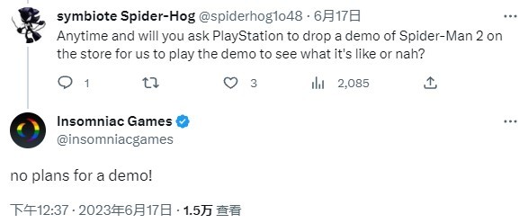 官方确认PS5《漫威蜘蛛侠2》没有试玩版(ps5手柄确认键)