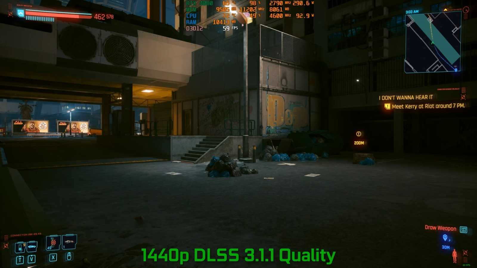 《赛博朋克2077》DLSS 3.5和DLSS 3.1.1对比 画面、性能提升(赛博朋克2077性偶位置)