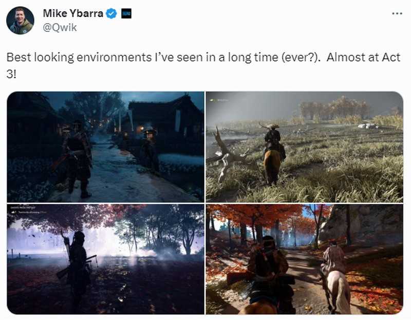 暴雪总裁晒《对马岛之鬼》截图不玩《星空》了？(暴雪总裁晒照)