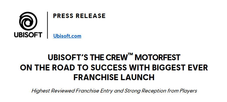 育碧《飙酷车神：轰鸣盛典》破系列首周销量记录(育碧飙酷车神2多少钱)