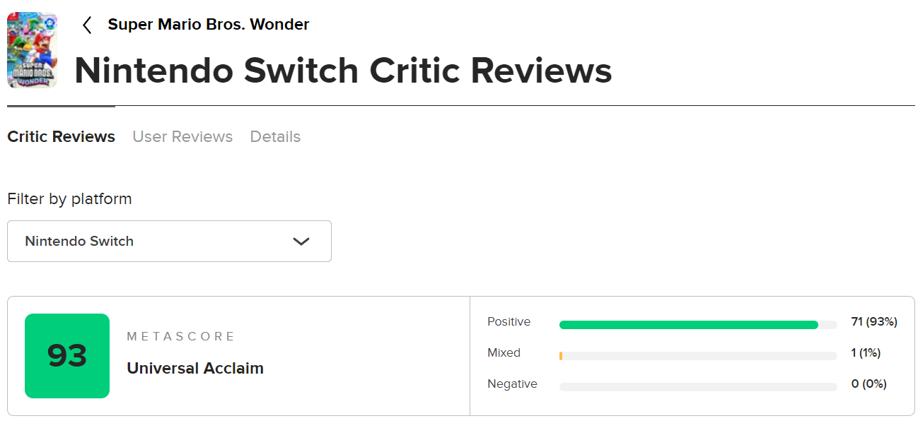 《超级马里奥兄弟：惊奇》评分解禁M站均分93(超级马里奥兄弟u豪华版)
