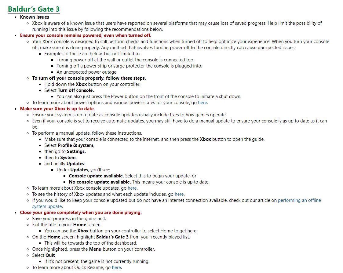 《博德之门3》Xbox版本存档丢失问题仍然存在