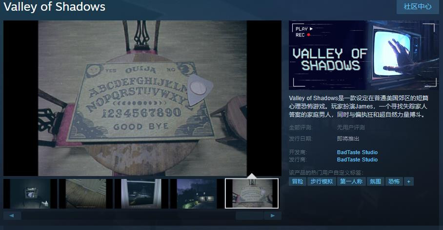 短篇心理恐怖游戏《ValleyofShadows》Steam页面上线(恐怖心理学游戏)