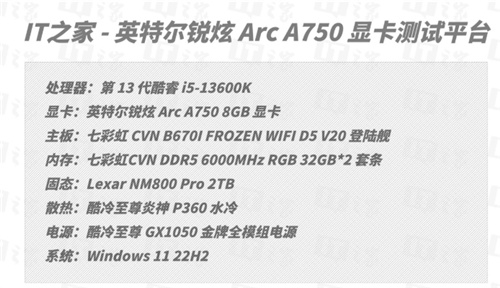 英特尔锐炫A750显卡新驱动测评：游戏体验不断攀升，性价比直线拉高