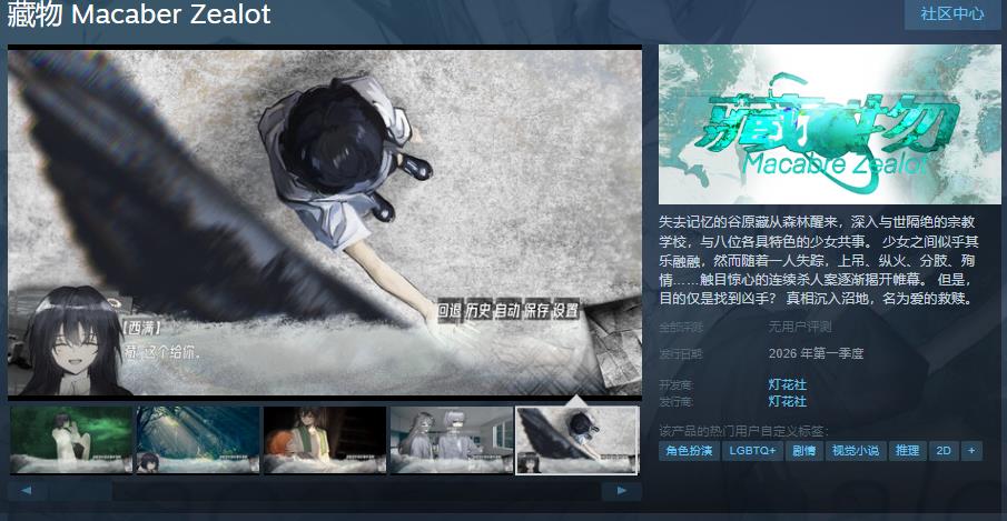 悬疑AVG《藏物》Steam页面上线(电影《藏品》)