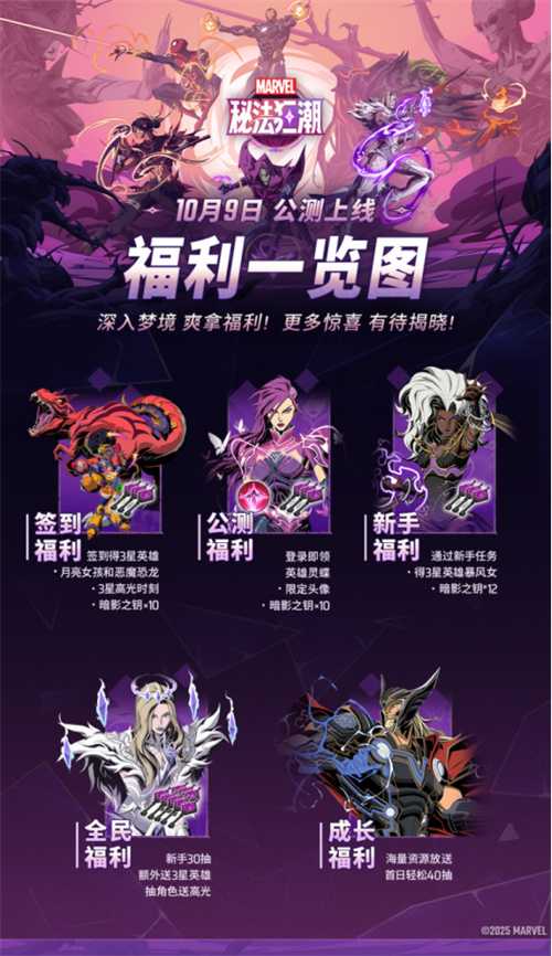 《漫威秘法狂潮》10月9日公测开启，潜入英雄内心深处的世界！